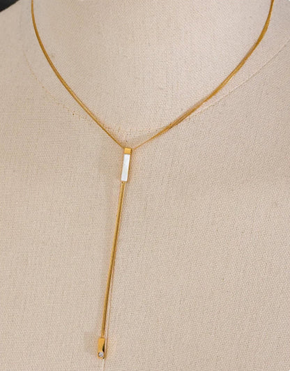 The Fondjeú Necklace | 18K Gold-Dipped Natural Shell Pendant Necklace | Elegant Link Chain Necklace | Luxury Layering Jewelry | The OÓ Jewels